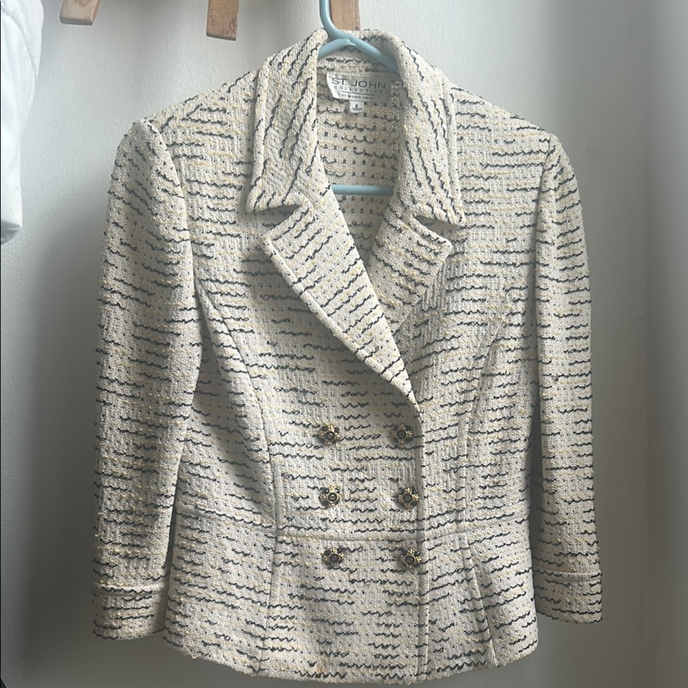 St. John Cream and Black Women's Jacket